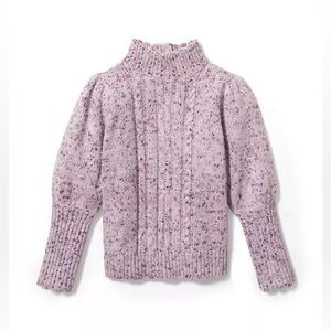 Janie and Jack Lilac Speckled Cable Knit Sweater